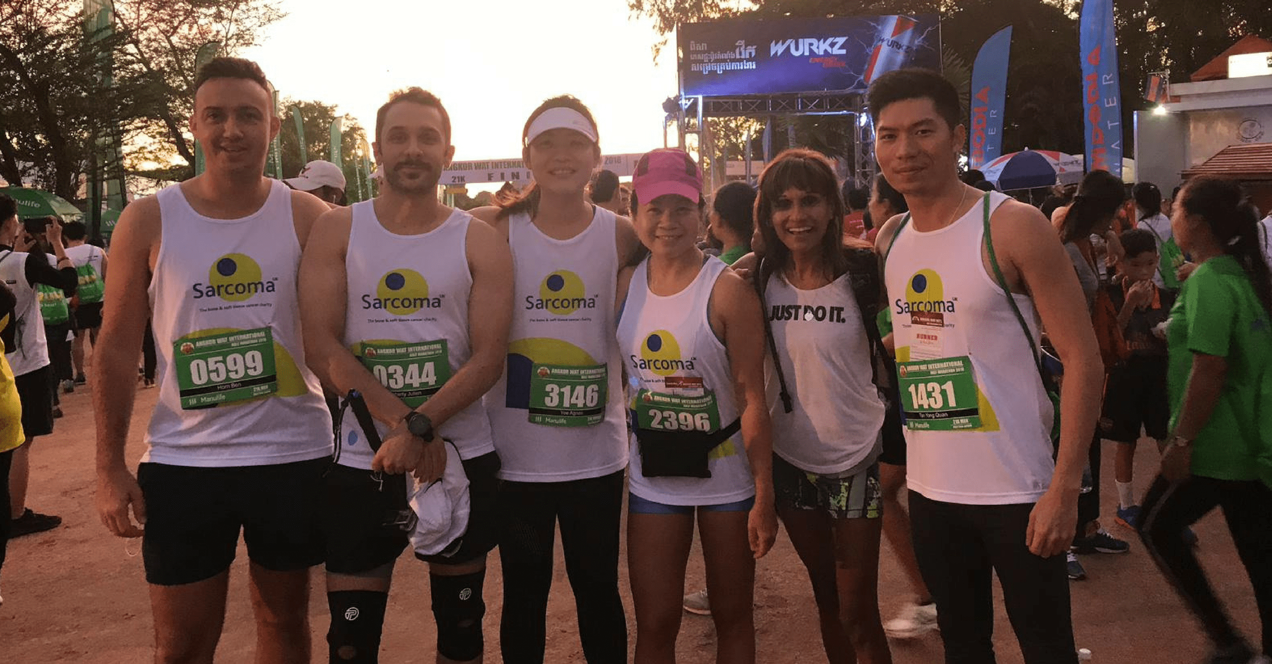 group of runners at angkor wat half marathon